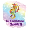 thumbnail image 2 of Watercolor Decal Just A Girl That Loves Seahorses Living Room Wall Decal for Family Multicolored Sea Creature Quotes Design Cute Themed Room Décor - Size: 18 In x 20 In, 2 of 5