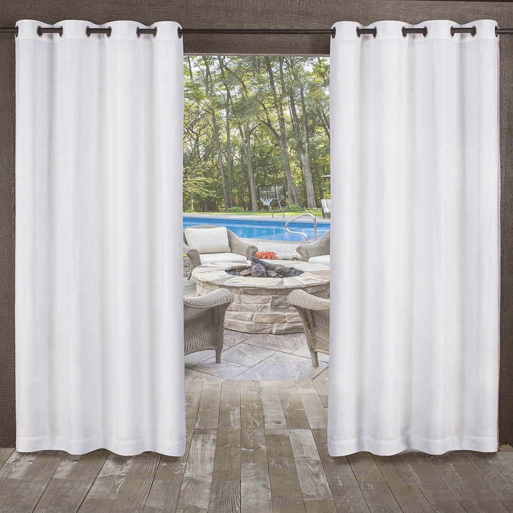 Exclusive Home Miami Textured Sheer Indoor/Outdoor Window Curtain Panel Pair ... 
