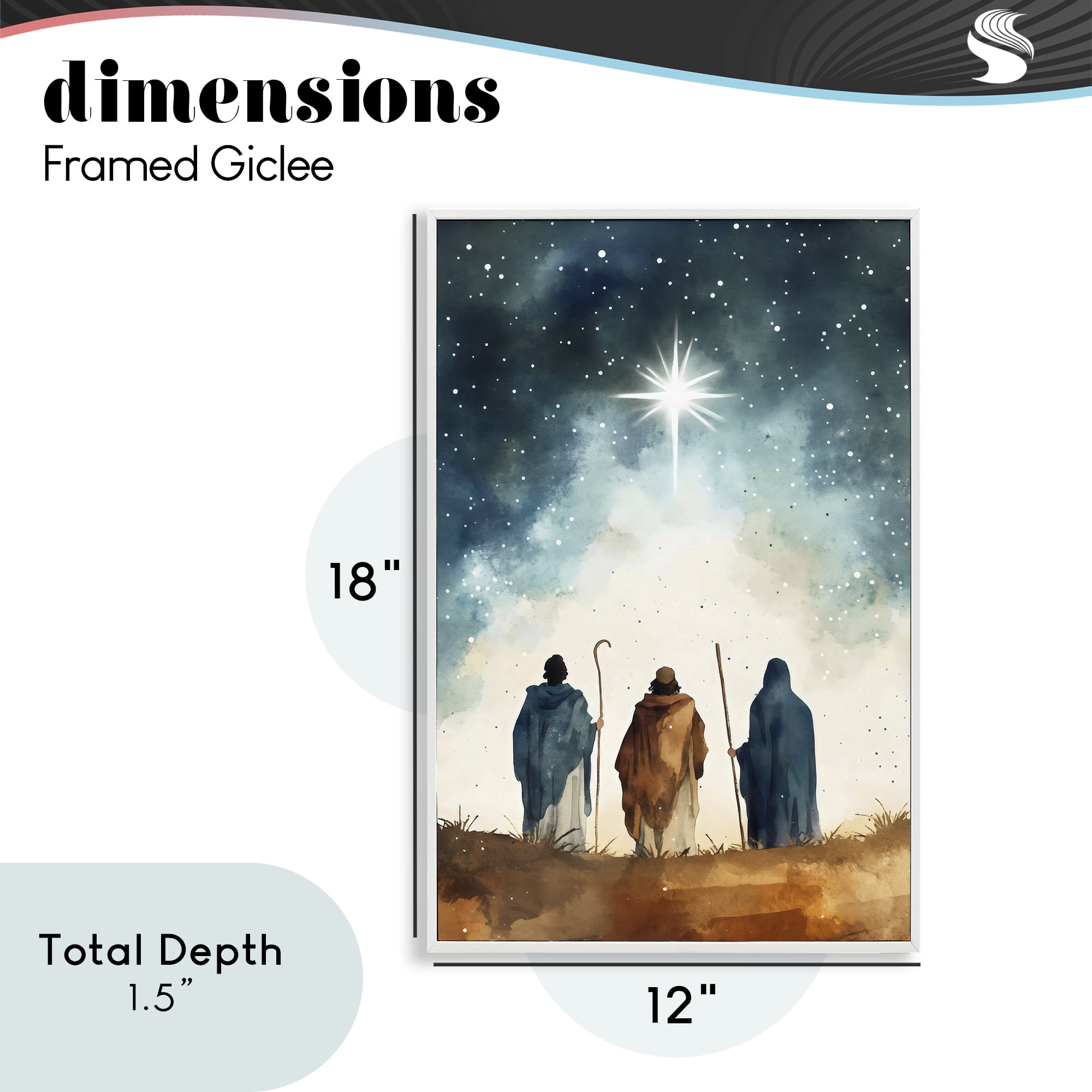 Guided Wisdom Shepherds White Framed Giclee Art, design by Petal Prints Design