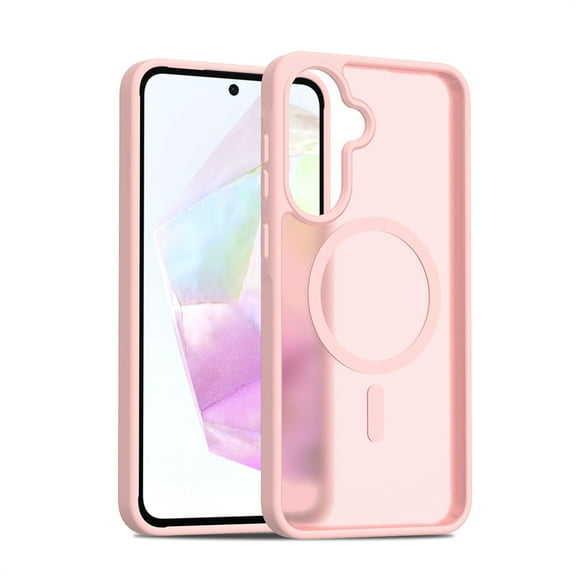 Allytechgroup Magnetic Case for Samsung Galaxy A36 5G, Hard PC Slim Fit Phone Case Support Wireless Charging Non-slip Shockproof Back Cover Bumper for Samsung Galaxy A36 5G, Pink