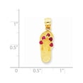 thumbnail image 3 of 14k Yellow Gold 3D January/CZ Birthstone Flip Flop Pendant Charm, 3 of 3