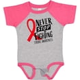 thumbnail image 3 of Inktastic Never Stop Fighting Stroke Awareness Red Ribbon Boys or Girls Baby Bodysuit, 3 of 5