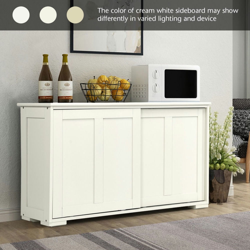 Finihen Kitchen Storage Cabinet, Buffet Sideboard, Kitchen Storage Cupboard Cabinet with Sliding Door, for Dining Room, Kitchen, Living Room, Antique White Finihen Kitchen Storage Cabinet, Buffet Sideboard, Kitchen Storage Cupboard Cabinet with Sliding Door, for Dining Room, Kitchen, Living Room, Antique White