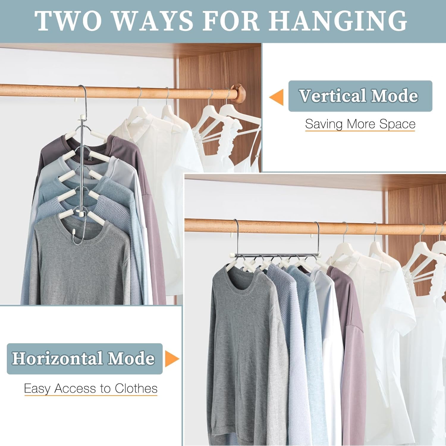 Clothes Hangers Space Saving Shirt Organizer, Non Slip Multi Shirt Hangers for Closet with Foam Padded Closet Organizers and Storage for Sweater Hoodie Blouse Coat Dress Short Black 4 Pack