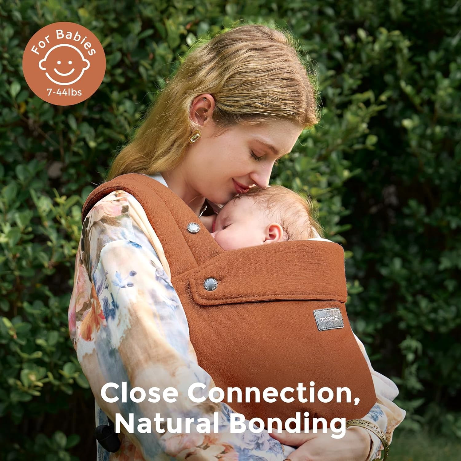 Momcozy Baby Carrier with Natural Cotton Linen Brown Coffee