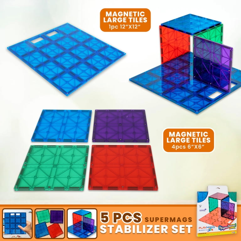 Playmags Magnetic Building Stabilizer Set for Kids, Works with all