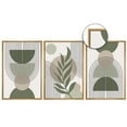 thumbnail image 6 of SHENIFY Boho Wall Art Green Sage Boho Framed Wood Mid Century Modern Decor Minimalist Bohemian Abstract Geometry Canvas Prints Living room Ready To Hang - 12x16in3pcs Neutral Framed, 6 of 8