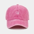 thumbnail image 5 of Peichun Unisex Vintage Washed Distressed Baseball Cap Cute Two Hearts Embroidery Adjustable Sun Hats Soft Top Breathable Sports and Leisure Couple Caps Pink One Size, 5 of 6
