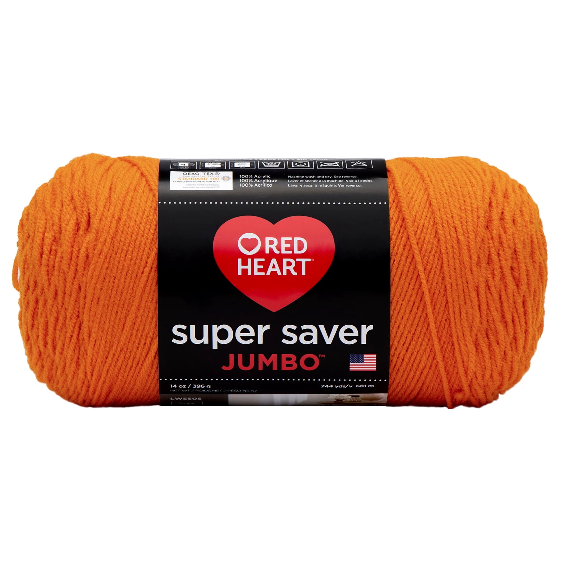 Red Heart Super Saver Yarn-Pumpkin, Multipack Of 2