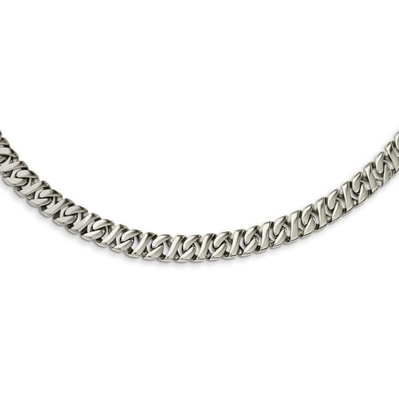 Primal Steel Stainless Steel Polished Link 24-inch Necklace