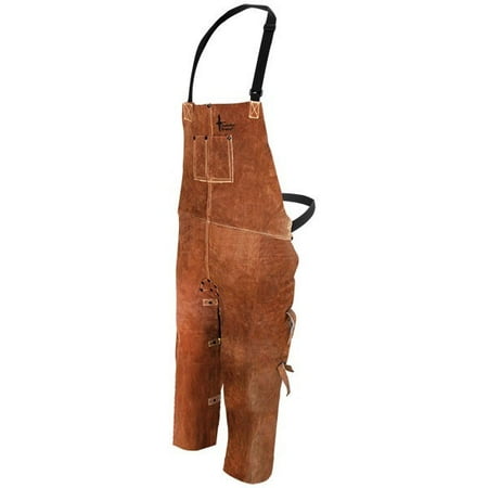 Bob Dale 60-1-648 Welding Apron Leather Split Leg Bib Apron 24x48 Brown