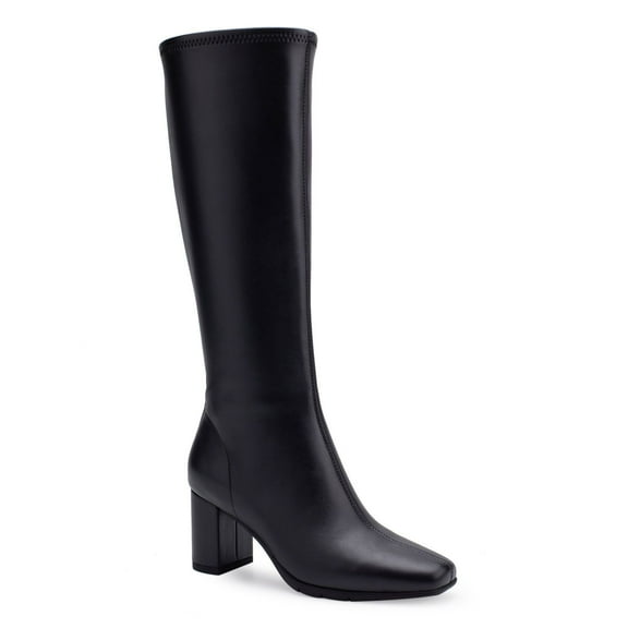 Aerosoles Micah Women's Faux-Leather Knee High Boots Color: Black Size: 12