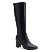 Aerosoles Micah Women's Faux-Leather Knee High Boots Color: Black Size: 6 XW