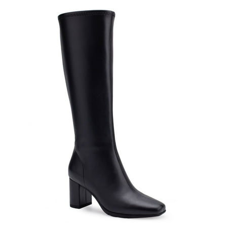 Aerosoles Micah Women's Faux-Leather Knee High Boots Color: Black Size: 6 XW