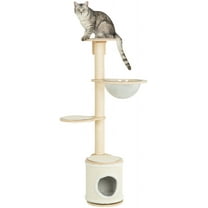 TRIXIE Mateo Wooden & Sisal 4-Level 54.3" Wall Mount Cat Tree, Scratching Posts & Condo, Natural