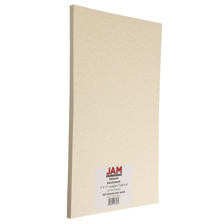 Jam Paper Parchment 24lb Paper - 8.5 x 11 - Natural Recycled - 100 Sheets/Pack