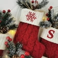 thumbnail image 2 of A-Waroom 1 Pieces Classic Red KnittingChristmas Stocking Xmas Gift Candy Bag Christmas Decorations for Home, 2 of 7