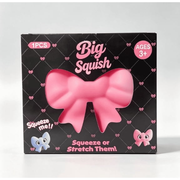 Christmas Bow Squishy, Big Jumbo Bow Squishy Fidget Toy, Soft Squeezable Stretch Stress Relief Toy, Cute Bow‑Shaped Desk Accessory for Sensory Play and Anxiety Relief