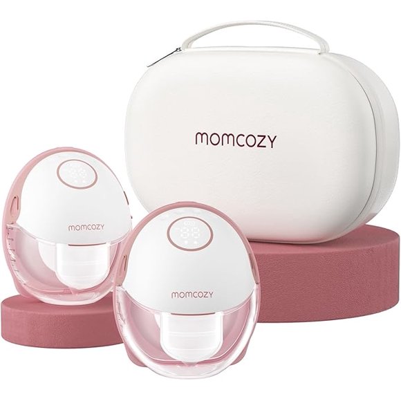 Momcozy M6 Hands Free Dual Electric Breast Pump, Wearable Breastfeeding Pump, DoubleFit Flange with 3 Modes & 9 Levels, Cozy Red
