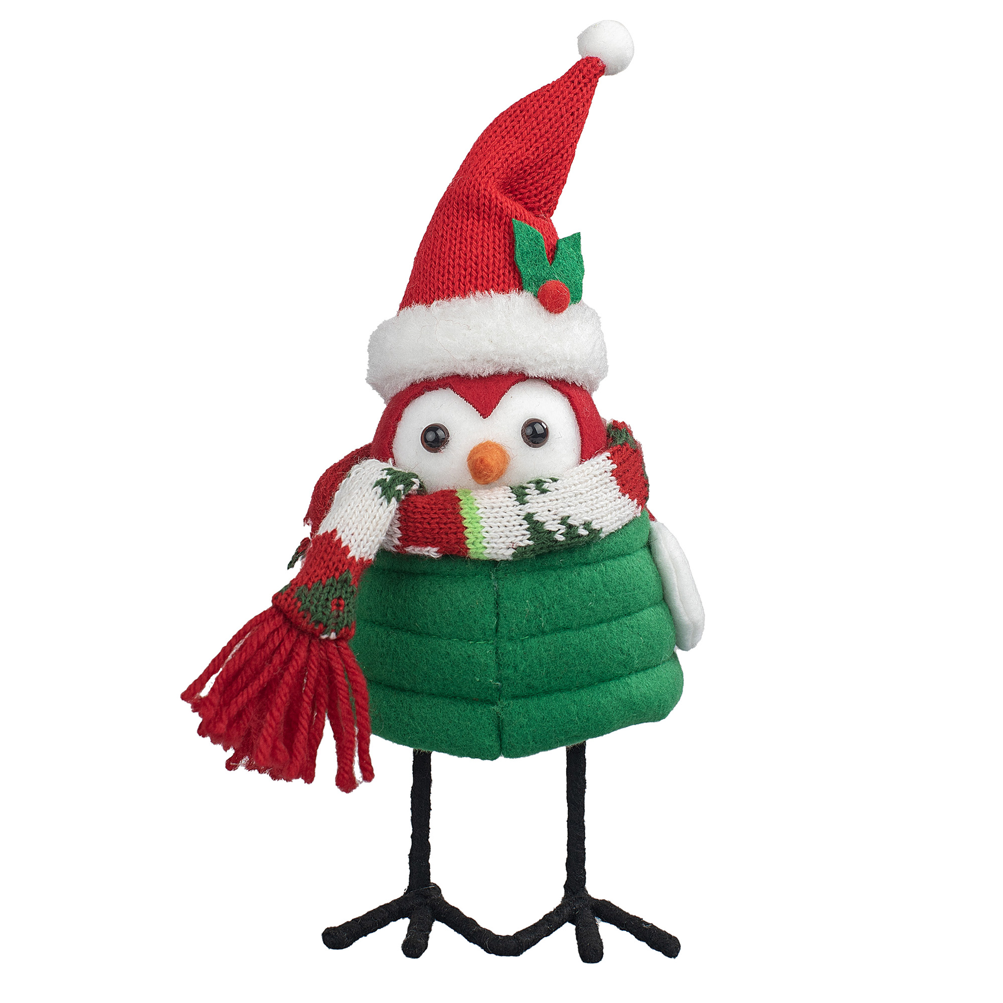 Holiday Time Red and White Fabric Bird Christmas Assortment, 7 in