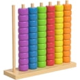 thumbnail image 1 of Wooden Color Match Challenge Game,Color Matching Toys,Fast-Paced Rainbow Ring Stacking Puzzle Game for Learning & Sorting Color Competitive Tabletop Brain Games for Family Fun and Strategy Lovers, 1 of 7