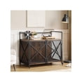 thumbnail image 1 of Bingirl 41-Inch Furniture-Style Dog Crate: Locking Casters, Divider, Wooden Kennel with Removable Tray, Rustic Brown, 1 of 9