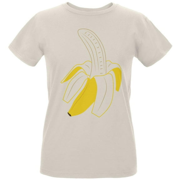 Halloween Fruit Peeled Banana Costume Womens T Shirt Natural SM