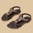 thumbnail image 5 of Zynoxe Womens Sandals Breathable Open Toe Vacation Beach Sandals Comfortable Elastic Strap Shoes for Women Summer Fashion Bohemian Flats Shoes Wedding Footwear 10, 5 of 6