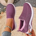 thumbnail image 2 of Domuza Womens Orthopedic Shoes Wide Width Dressy Comfortable Walking Shoes Woven Soft Breathable Running Sneakers Casual Lightweight Outdoor Footwear Ladies Slip On Sneaker Purple 8（EU-40）, 2 of 6