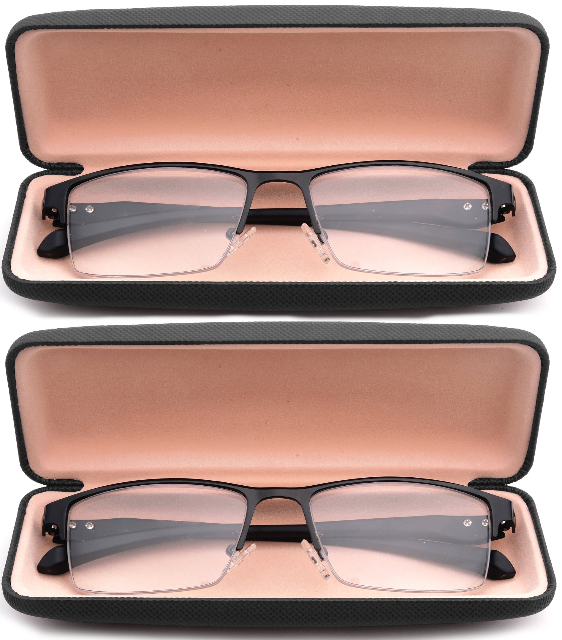 2 Packs Progressive Multifocal Reading Glasses Blue Light Blocking For Men No Line Trifocal