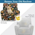 thumbnail image 4 of FKELYI Retro Hippie Flower Print Reclining Chair Slipcover 4 Pcs Stretch Recliner Cover Fitted Sofa Couch Cover with Pocket Anti-Dust Furniture Protector for Armchair, 4 of 7