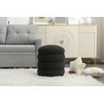 thumbnail image 3 of Modern Round Ottoman Couch with Soft Padded Seat,Multifunctional Soft Vanity Chairs for Makeup,Upholstered Footrest Stool Ottoman Foot Stool for Living Room, Bedroom,Black, 3 of 9