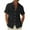 Black-1, variant on Odeerbi Mens Shirts Cotton Shirts Fashion Vacation Solid Color Cotton Linen Double Pocket 2025 Casual Short Sleeves Beige