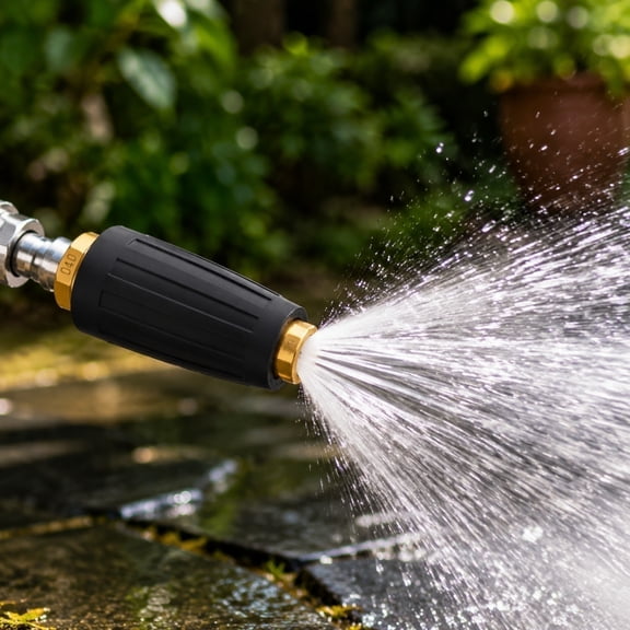 Turbo Nozzle Pressure Washer Tips Set, 1/4 Quick Connect Rotating Nozzle with 7 Spray Tips, for Cleaning Car Concrete Driveway Patio