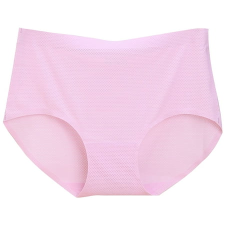 MZXELPRJD Womens Underwear Women s Underwear High Waist Ice Silk Seamless Breathable Briefs Panties Multipack Panties for Women Pack Pink XXL
