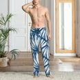 thumbnail image 5 of Uemuo Blue Shells Pattern Men's Wide Leg Palazzo Lounge Pants with Pockets Light Weight Loose Comfy Casual Pajama Pants-X-Large, 5 of 9
