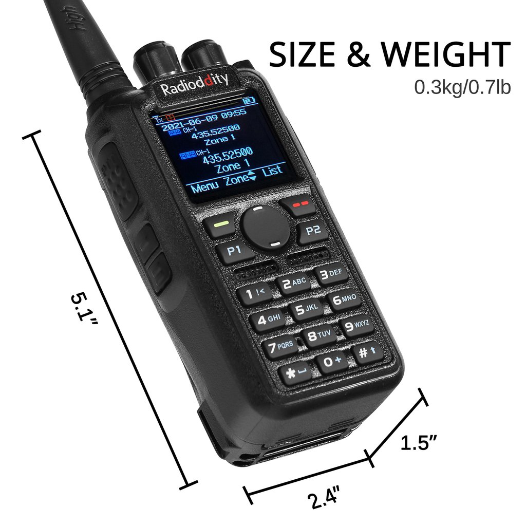 Radioddity GD-AT10G DMR Handheld Ham Radio Digital Analog Long Range 10W UHF, Tier I & II, with GPS APRS, 3100mAh Rechargeable Battery, Work with Hotspot