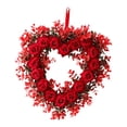 thumbnail image 3 of Corona de corazón para San Valentín con rosas artificiales y adornos románticos. Estilo D, 3 of 8