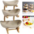 thumbnail image 3 of 3 Tier Ceramic Fruit Basket Holder Bowl Stand Storage Stand Dining Kitchen Decor White, 3 of 9