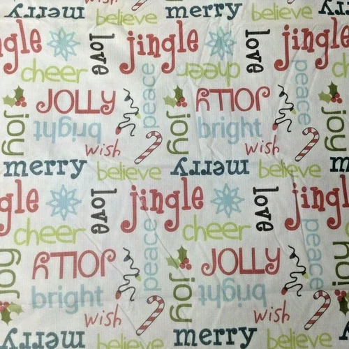 Christmas Tablecloth 52 X 90 Christmas Words & Designs Wipe Clean- Free Shipping