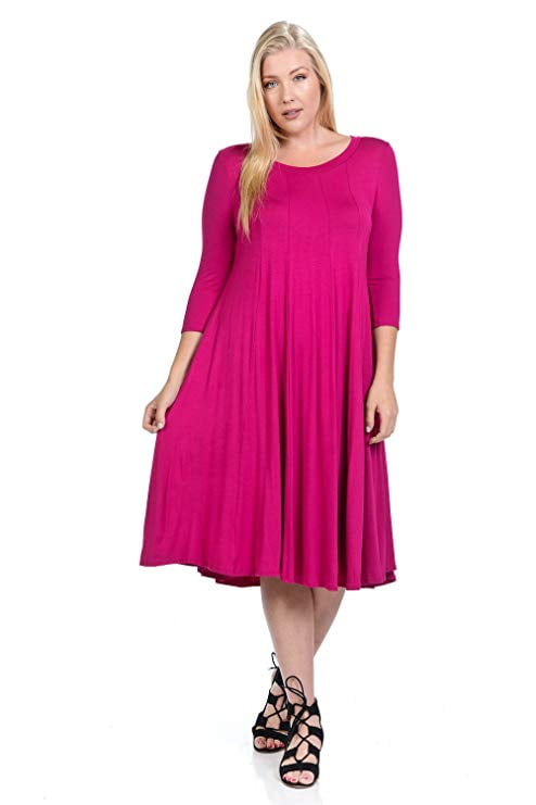 a line midi dress plus size