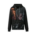 thumbnail image 1 of Seyurigaoka Women's Zipper Sweatshirts Coat Retro Print Pattern Long Sleeve Hoodies Sports Casual Loose Coat, 1 of 9