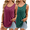 Wine/Green, variant on SwiftWear Womens 2Pcs Long Cotton Tank Tops Summer Sleeveless Henley Shirts Buttons Down Tunics Flowy Pleated Camis