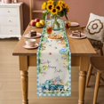 thumbnail image 2 of Easter Table Runner 70 Inches Long Farmhouse Dress Scarves, Blue Plaid Truck Eggs Bunny Spring Floral Gnomes Rustic Dining Tablerunner for Coffee Table/Kitchen Island/Party Décor, 13" x 70", 2 of 8