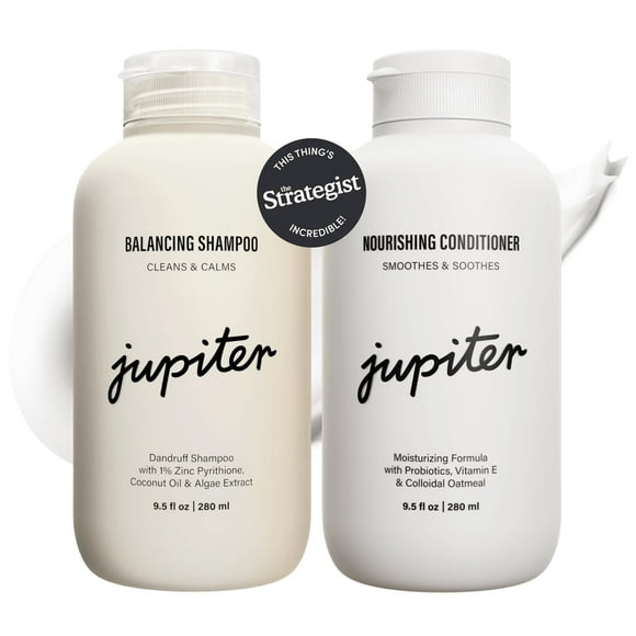 Jupiter, Physician-Formulated Anti-Dandruff Shampoo & Conditioner, for Flaky, Itchy, Oily, Dry Scalp, Vegan, Sulfate-Free, Color-Safe, & Paraben-Free, Dry Scalp Shampoo