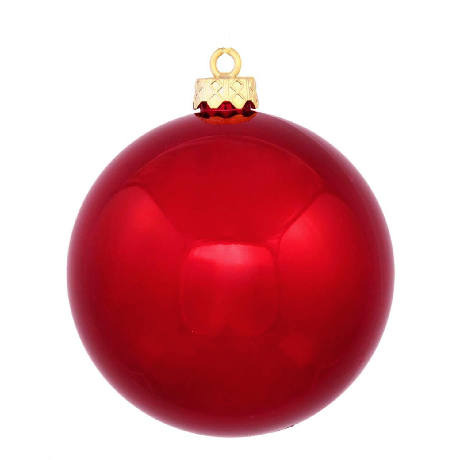 Shiny Red Hot UV Resistant Commercial Shatterproof Christmas Ball Ornament 6" (150mm) - Walmart ...