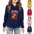 thumbnail image 3 of Penkiiy Baby Toddler Kids Boy Girl Solid Christmas Prints Casual Pocket Hoodie Sweatershirt Pullover Navy Clearance for 2-3 Years, 3 of 8