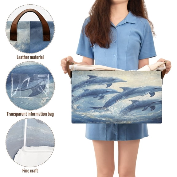 BZSMCE Collapsible Fabric Cube Storage Bins Dolphin Design Pattern Storage Box