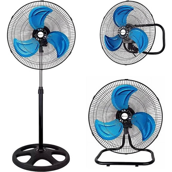 Ventilador de Pedestal Bluelander, Piso y Pared 3 en 1, 3 Velocidades, 18 Pulgadas