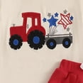 thumbnail image 5 of Toddler Baby Boys Summer Outfit Toddler Boys Shorts Set Tractor Tshirt Short Sleeve Tops Solid Shorts Summer Outfits Clothes Set, 5 of 5